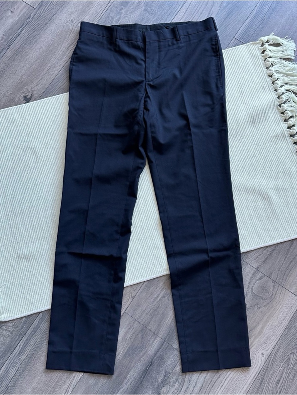 [SOLD] Prada Milano Navy Blue Pleated Virgin Wool Dress Trousers